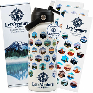 Lets Venture National Parks Water Bottle + Stickers