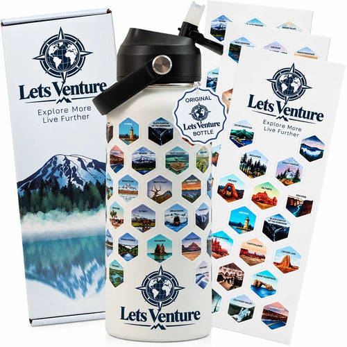 Lets Venture National Parks Water Bottle + Stickers