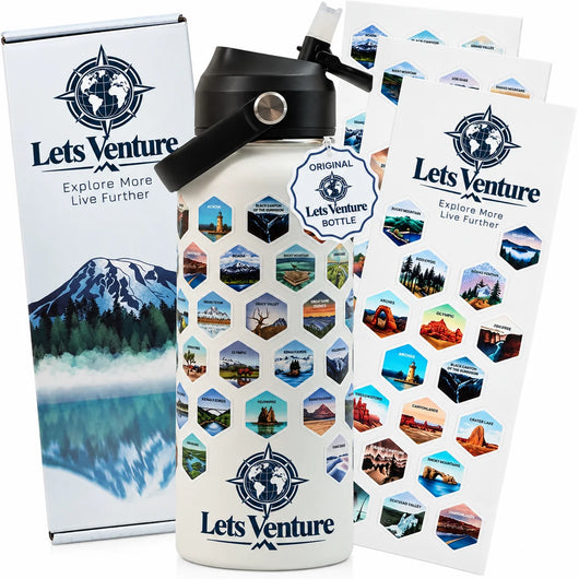 Lets Venture National Parks Water Bottle + Stickers