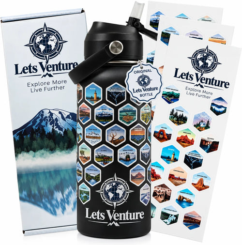 Lets Venture National Parks Water Bottle + Stickers