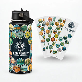 Lets Venture World Explorer Water Bottle + Stickers