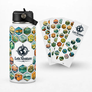 Lets Venture World Explorer Water Bottle + Stickers